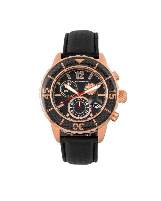Morphic M51 serie Chronograaf Horloge Met Leren Band Met Datum in het Metallic voor heren Lyst NL