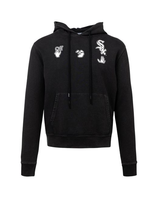Off-White c/o Virgil Abloh Black X Mlb Chicago Sox Slim Fit Hoodie Cotton for men