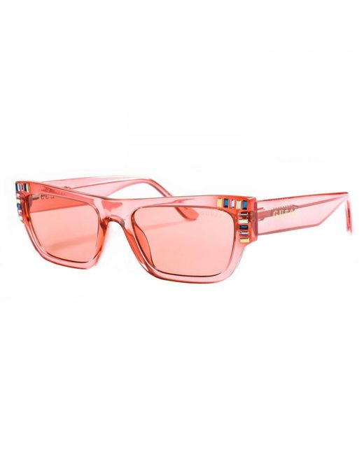 Guess Pink Acetate Sunglasses With Rectangular Shape Gu7902