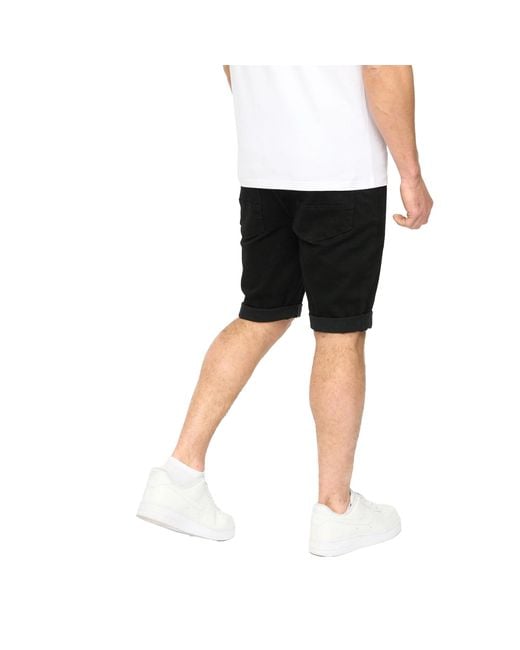 Crosshatch Black Youlgreeve Denim Belted Shorts Wash) for men