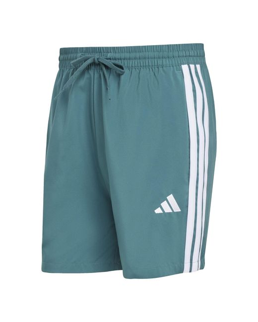 Adidas Blue Essentials 3 Stripes Shorts for men