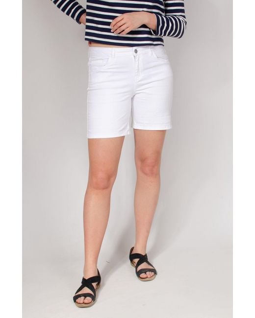 Secret Label White Turn Hem Shorts Cotton