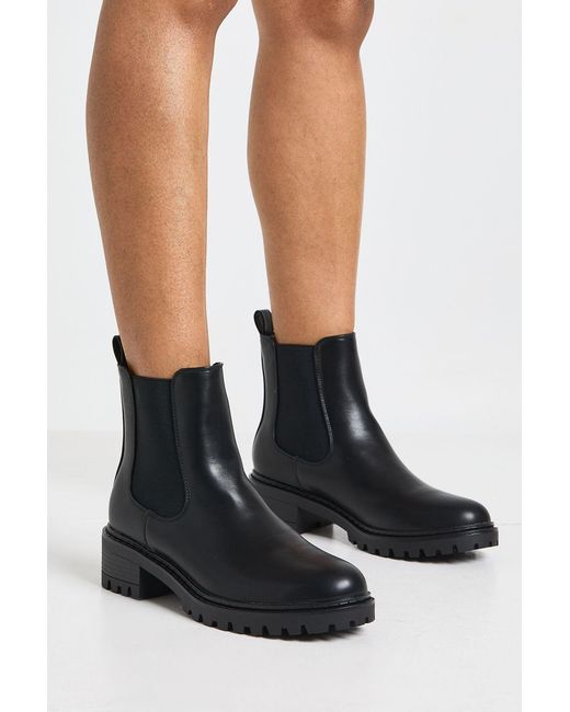 Boohoo Black Chunky Panel Detail Chelsea Boots