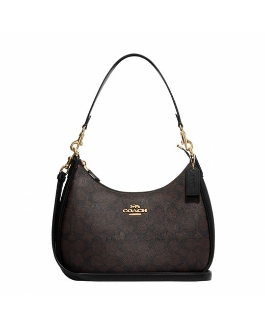 COACH Black Signature Teri Hobo Bag