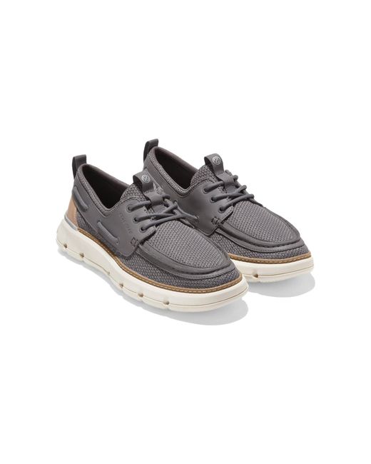 Cole Haan Gray 4.Zerogrand Regatta Nylon Boat Shoes for men