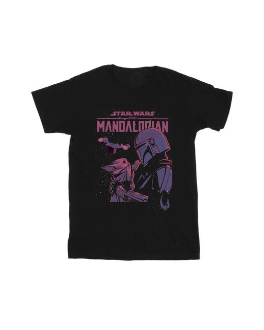 Star Wars Black The Mandalorian Hello Friend T-Shirt Cotton for men
