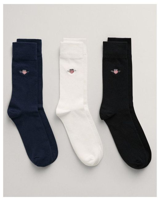 Gant Blue Shield Logo Socks 3-Pack for men