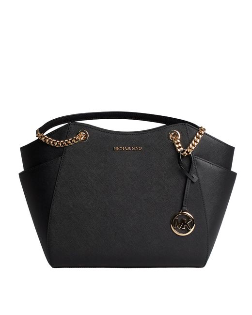 Michael Kors Black Jet Set Reise Große Leder Schultertasche 35F4Stve3V Für Frauen