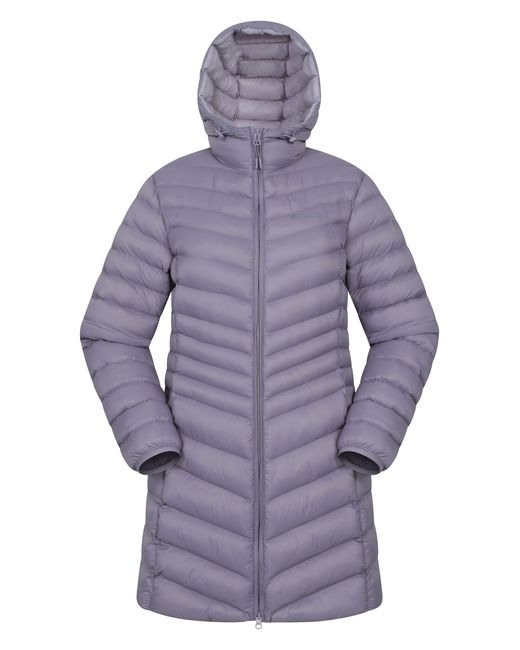 Mountain Warehouse Purple 'Florence' Long Padded Jacket Water Resistant Winter Coat Polyamide