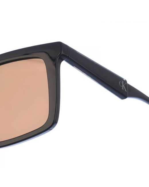 Calvin Klein Black Acetate Sunglasses With Rectangular Shape Ckj23607S for men