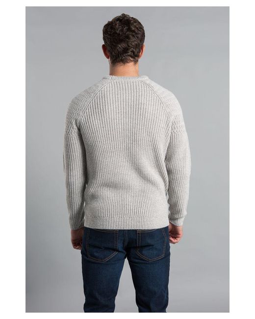 Kensington Eastside Gray Two Tone Colour Block Crew Neck Jumper for men