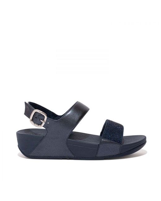 Fitflop Blue Womenss Fit Flop Lulu Crystal Back Strap Sandals