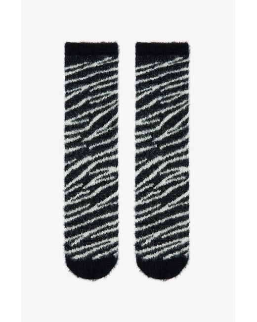 Penti Black Zebra Patterned Home Socks