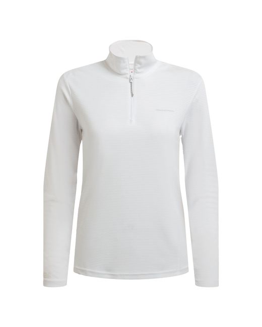 Craghoppers White Ladies Nosilife Half Zip Top
