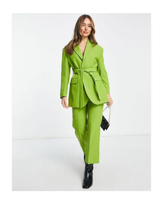 ASOS Green Belted Suit Blazer