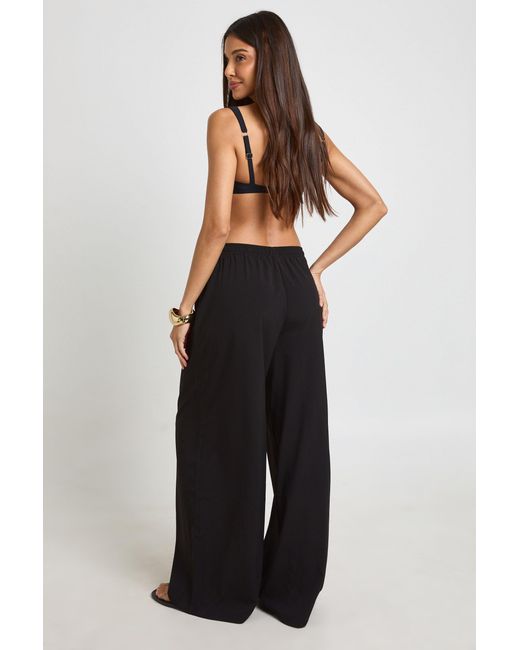 Boohoo Blue Essentials Oversized Textured Beach Trousers