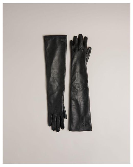 Ted Baker Black Tappet Long Leather Gloves