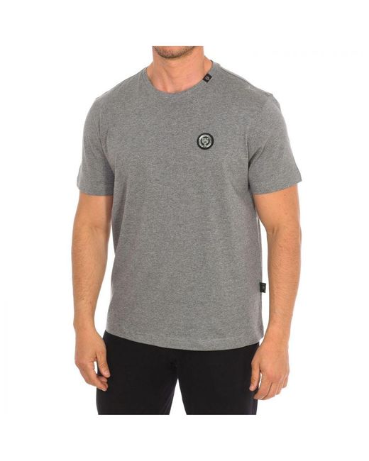 Philipp Plein Gray Tips404 Short Sleeve T-Shirt for men