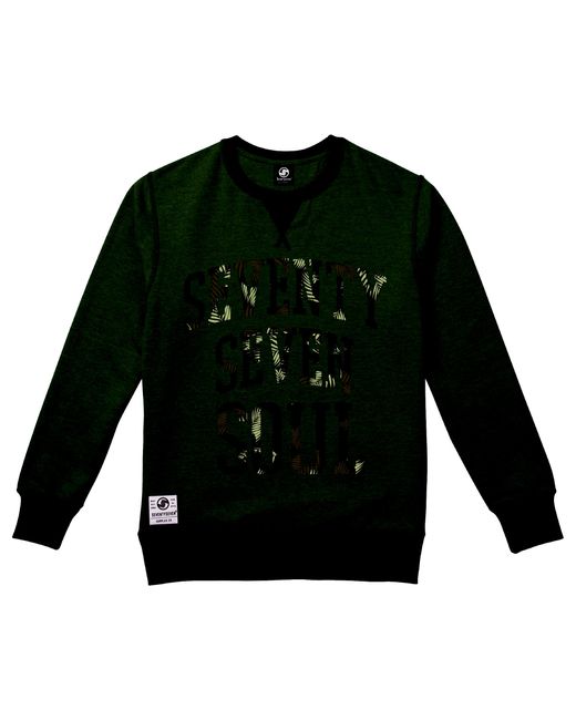 Seventyseven Green Seventyseven Heather 'Tropical Soul' Crew Sweatshirt Cotton for men