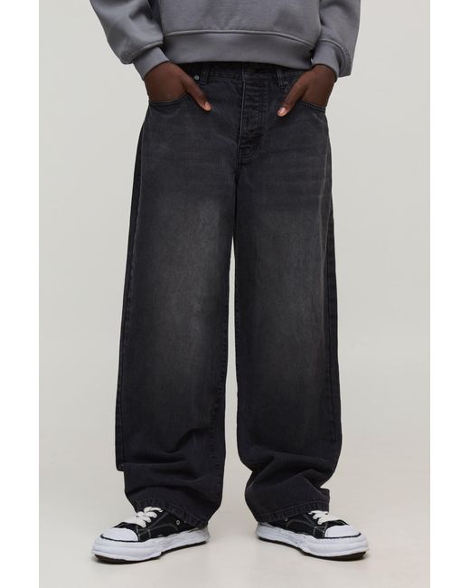 BoohooMAN Black Basic Relaxed Fit Jeans for men
