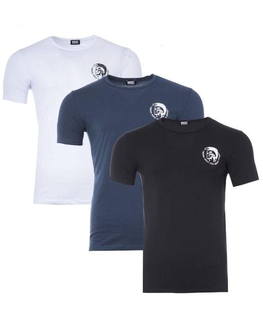 DIESEL Blue Umtee-randal 3 Pack T-shirt for men