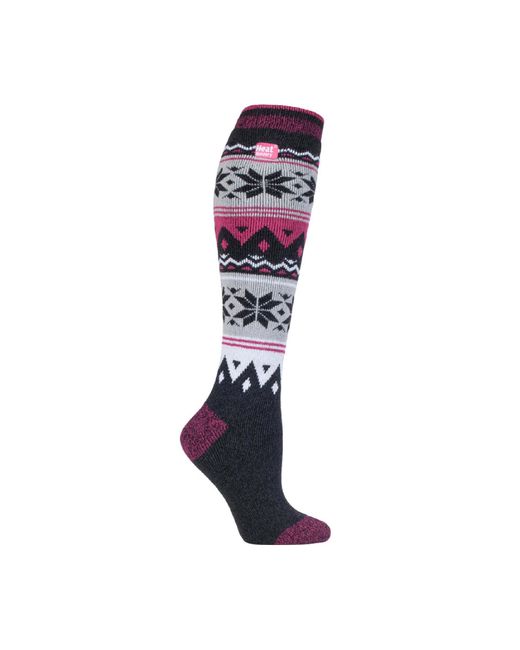 Heat Holders Purple Ladies Thin Extra Long Lightweight Knee High Thermal Socks