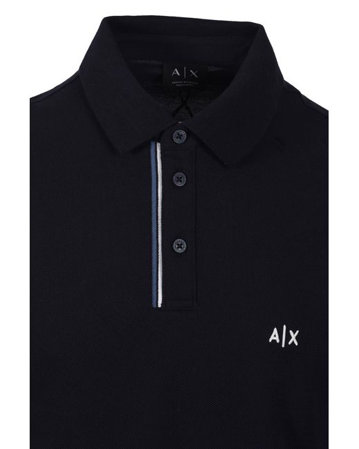 ARMANI EXCHANGE Black Polo Shirt Deep Cotton for men