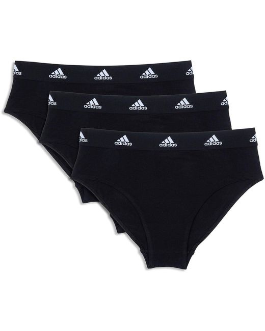 Adidas Black 3 Pack Active Comfort Cotton Brief