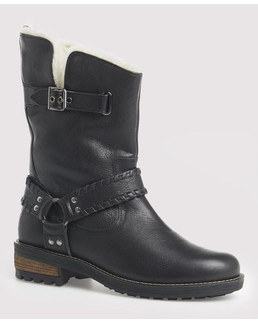 Superdry Black Tempter Biker Boots