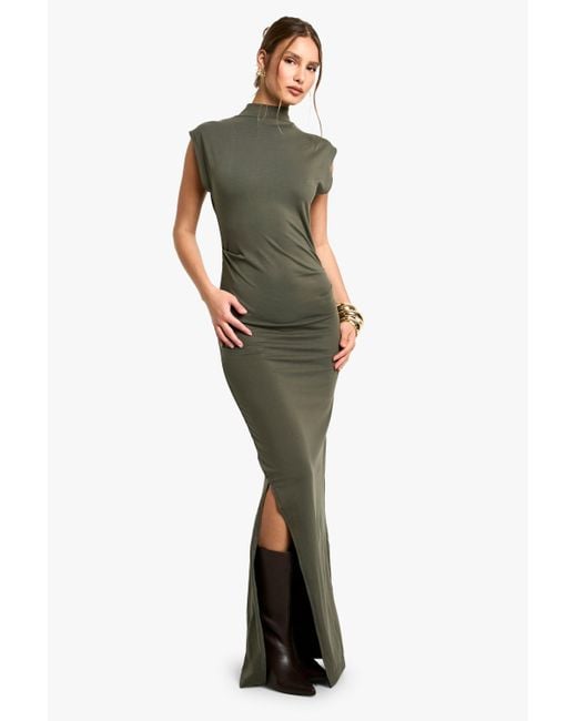 sachin and babi light blue dress Forever New ruched waist slit front maxi dress in cobalt blue