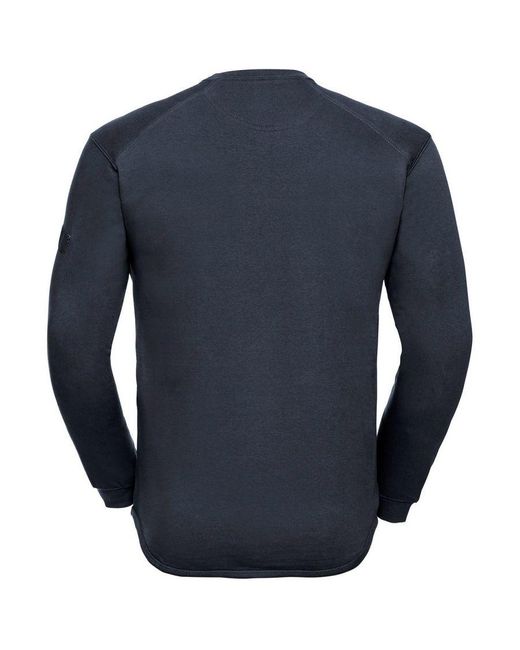 Russell Blue Spotshield Heavy Duty Crew Neck Sweatshirt (French) for men