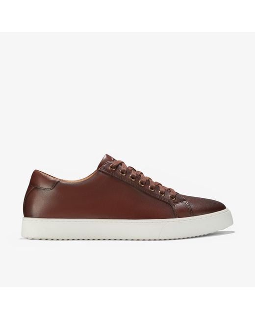 Clarks Lockton Kanten Tan Leren Sneakers in het Brown voor heren