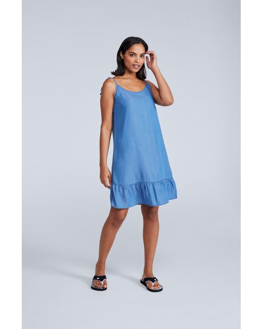 Mountain Warehouse Blue 'Sofia' Chambray Beach Dress Breathable Summer Outfit Lyocell
