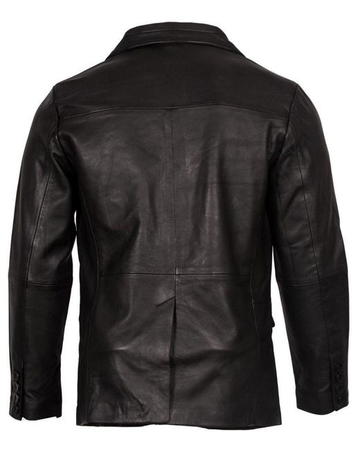 Infinity Leather Black 2 Button Blazer Soft Lamb Tailored Jacket for men