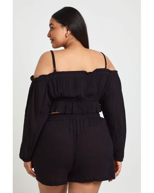 Boohoo Black Plus Textured Beach Short