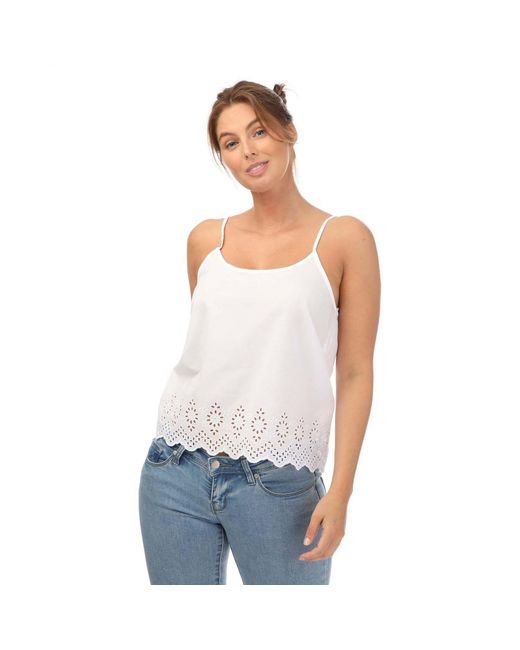 ONLY White Lou Life Broderie Anglaise Cami Top