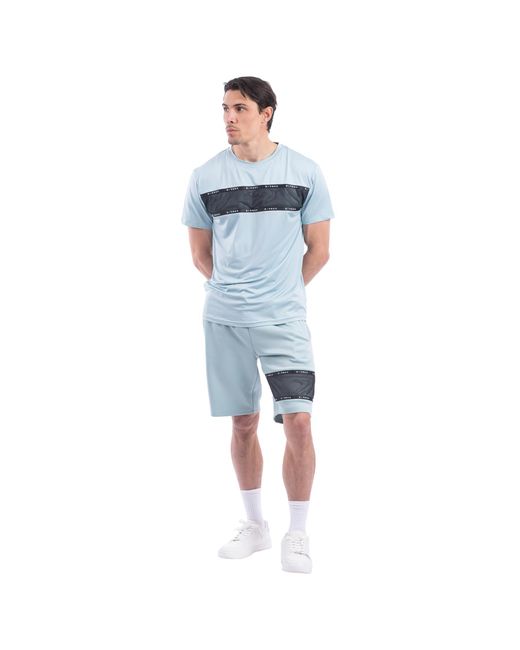 D Rock Blue D Rock Summer Outfit 2 Piece Set, Shorts And T Shirt for men