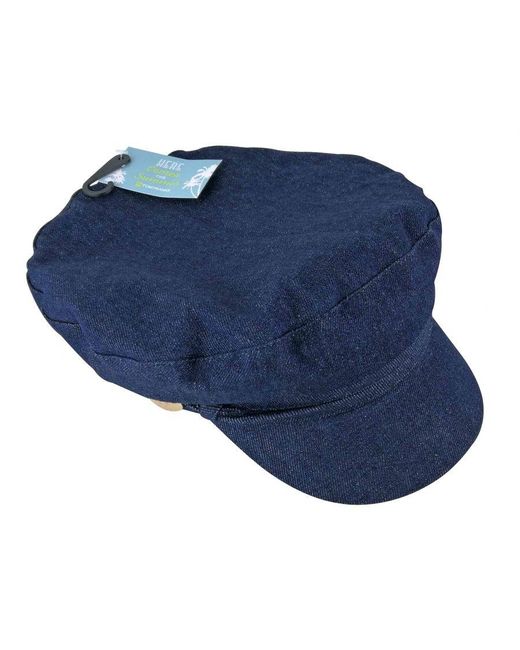 Sock Snob Blue Ladies Cotton Peaked Denim Or Corduroy Baker Boy Hat Fiddler Cap