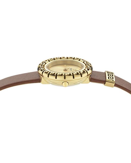 Versace Yellow La Greca Watch Ve8C00124 Leather (Archived)