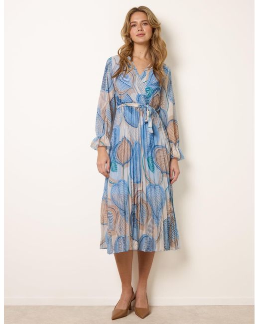 Blue Vanilla Blue Crossover Pleated Dress
