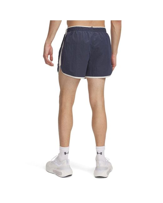 Under Armour Blue Run 96 Running Shorts With Curved Hem for men