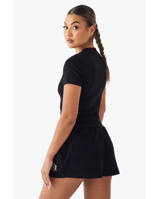 DSGN Studio Blue Embroidered Rib Short