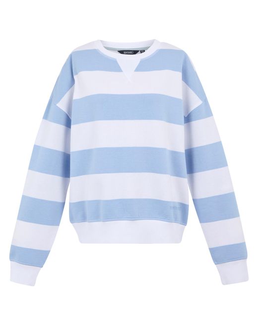Regatta Avika Ii Stripe Crew Neck Trui (Chambray Blauw/Wit) in het Blue