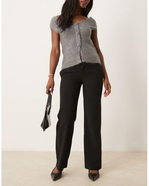 Gina Tricot Natural Tailored Straight Leg Trousers