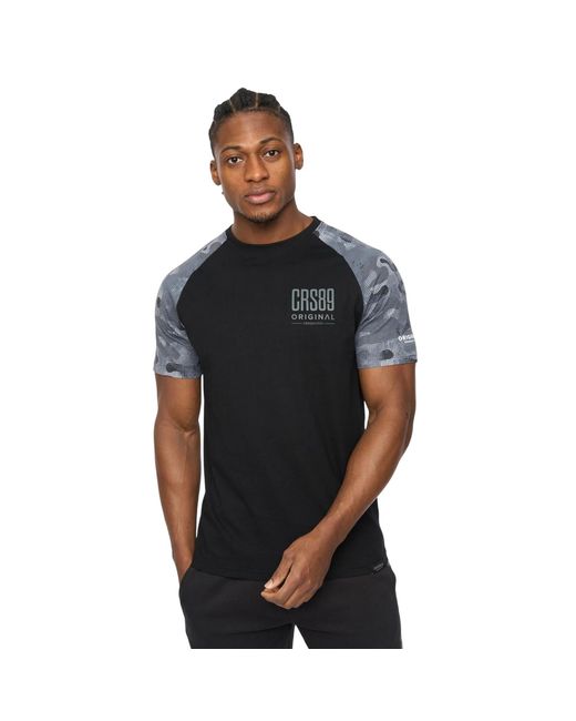 Crosshatch Black Branton T-Shirt Cotton for men