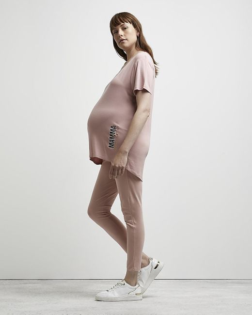 River Island Natural Leggings Maternity Cotton