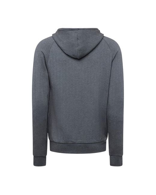 Boss Gray Heritage Ribbed Raglan Full Zip Hoodie for men