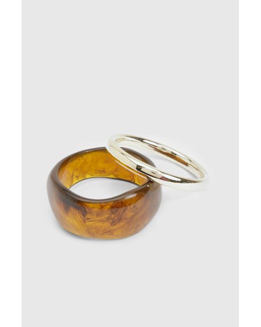 Boohoo Metallic Resin Chunky Bangle 2 Pack