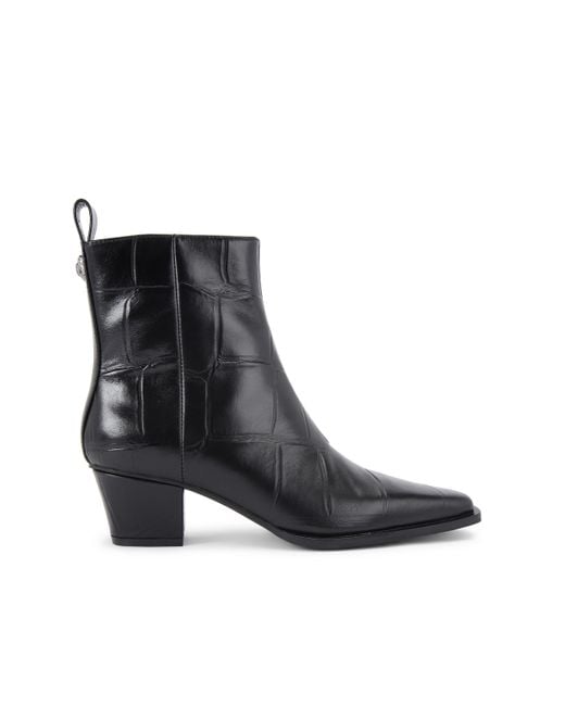 Kurt Geiger Black Leather Mini Eagle Ankle Boots