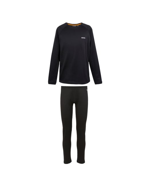 Regatta Black Thermal Base Layer Set for men